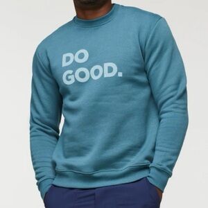 Cotopaxi Men’s Do Good Crew Neck Sweatshirt Fleece Large Teal Blue Green
